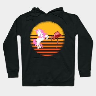 Pink Flamingo and pink Unicorn Hoodie